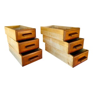 Mid-Century Modern Oak Drawers, 1940s, Set of 2 For Sale