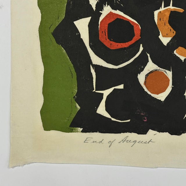 Mid-Century Modern Richard Hood - Abstract Modernist 8 Layer Color Linocut, Signed C. 1968 For Sale - Image 3 of 4