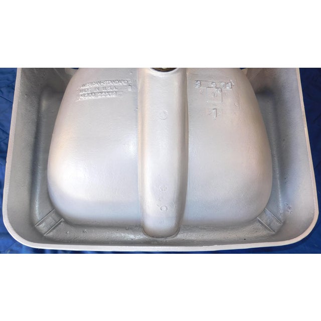 1973 Vintage "Standard" Clair De Lune Blue Cast Iron & Porcelain Wall-Mounted Sink For Sale - Image 18 of 18