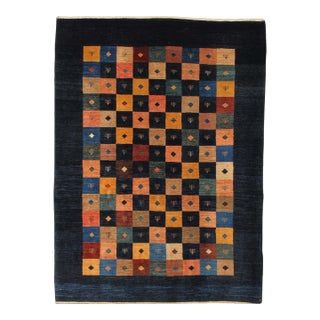 Vintage Hand-Knotted Persian Gabbeh Rug 4'11" X 6'9" For Sale