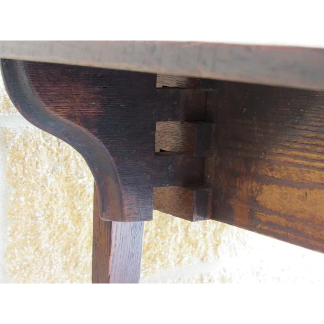 Burnt Umber Antique English Oak Pembroke Drop-Leaf Side Table With Drawer, Circa 1880–1900 For Sale - Image 8 of 11