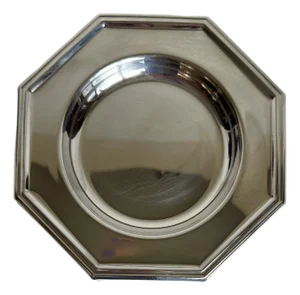 Mid 20th Century Set of 6 Jean Couzon French Silver Plated Octagonal Plates