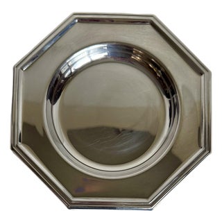 Set of 6 Jean Couzon French Silver Plated Octagonal Plates For Sale