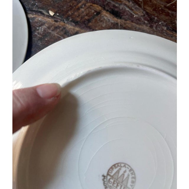 Blue 1970s Swedish Gefle Blue and White Polka Dot Plates in Amanita - Set of 6 For Sale - Image 8 of 10