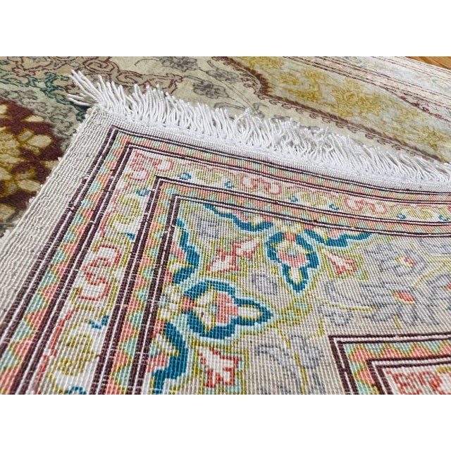 2020s Persian Fine Hand Pure Silk Qum Rug For Sale - Image 9 of 12