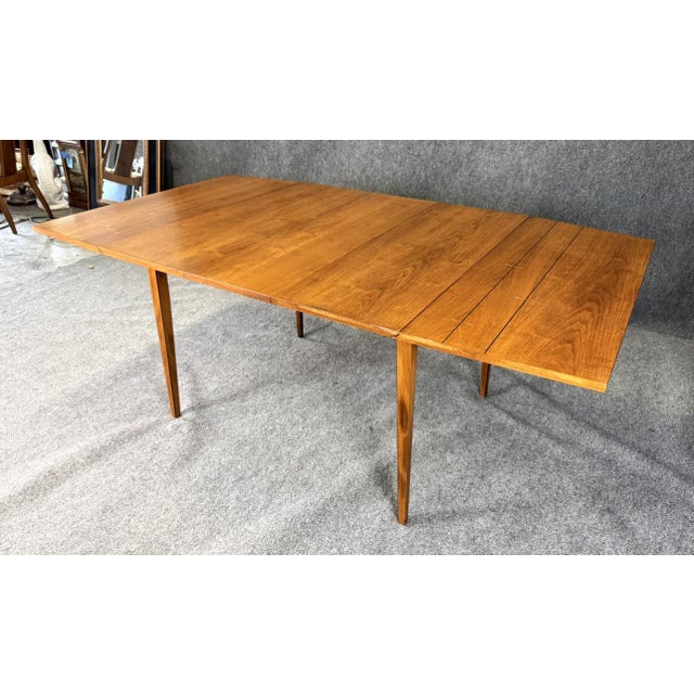 Mid-Century Modern Mid-Century Modern Lane Tuxedo Bowtie-Inlaid Drop Leaf Dining Table For Sale - Image 3 of 15