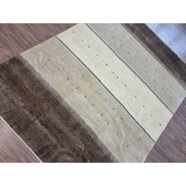 Handmade Vintage Persian Style Gabbeh Rug 5.8' X 7.9', 1970s For Sale - Image 4 of 11