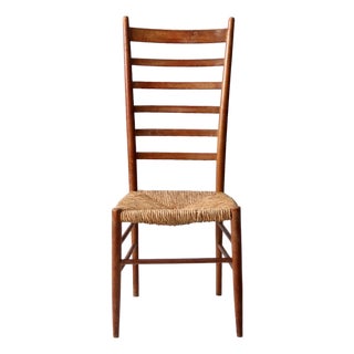 Vintage Ladder Back Rush Seat Chair For Sale