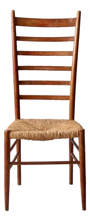 Vintage Ladder Back Rush Seat Chair
