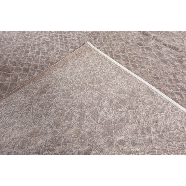 Stone Gray Contemporary Snake Design Handmade Wool Rug by Doris Leslie Blau For Sale - Image 8 of 8
