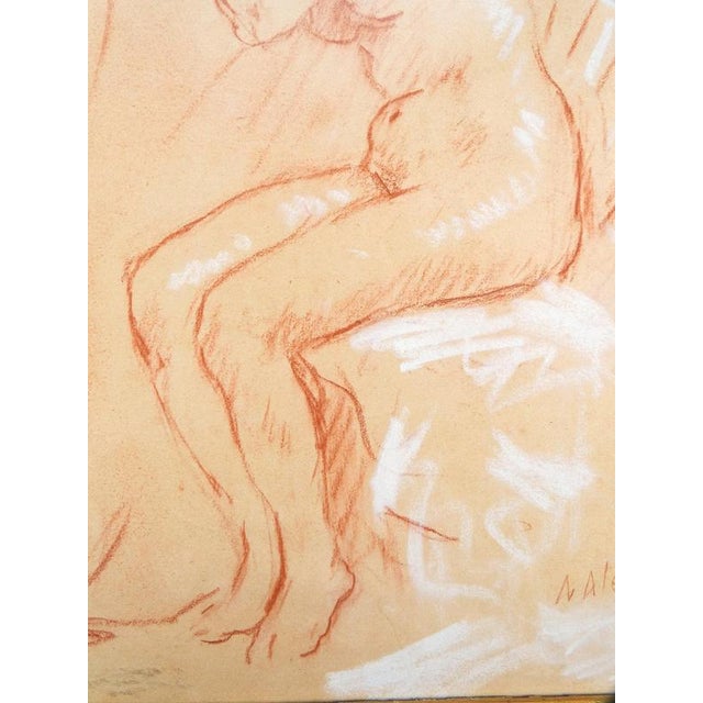 Ambrogio A. Alciati, Female Nude, Sanguine & Pastel on Paper For Sale - Image 5 of 12