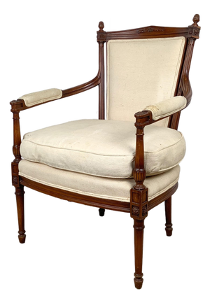 Vintage French Louis XVI Style Fauteuil Armchair
