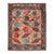 Vintage Turkish Oushak Rug With Bold Red, Blue, and Gray Tribal Motifs For Sale