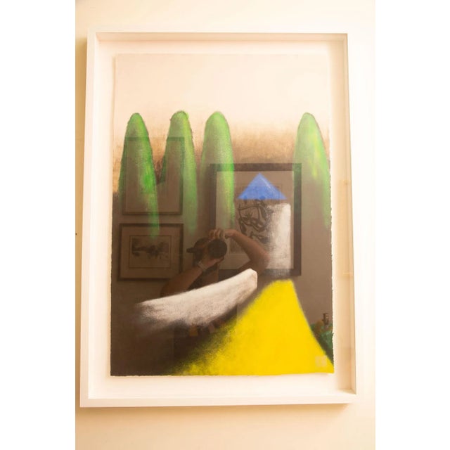 This fabulous vintage vibrant abstract landscape painting is by the noted designer: Larry Lazlo. It is signed on the...
