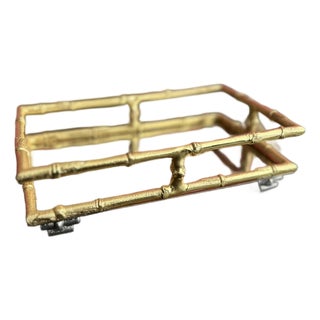 Gold Bamboo Napkin / Towel Tray For Sale