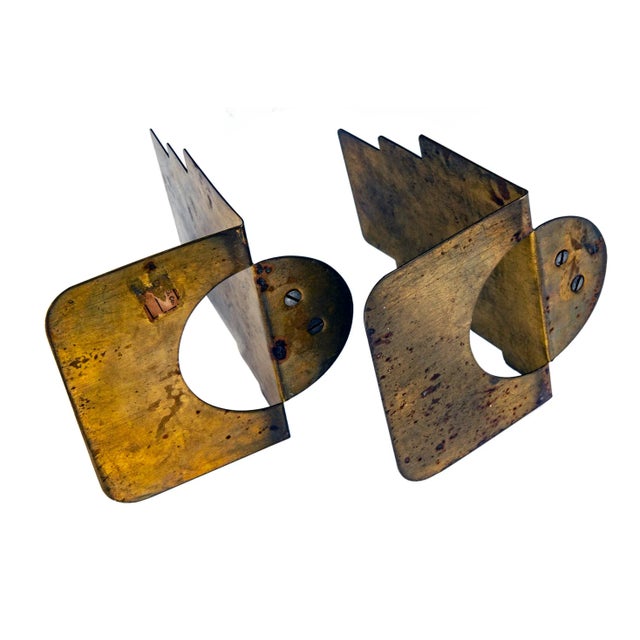 1930s Art Deco Brass Bookends /Scotty Statues on the Base- a Pair For Sale - Image 9 of 10