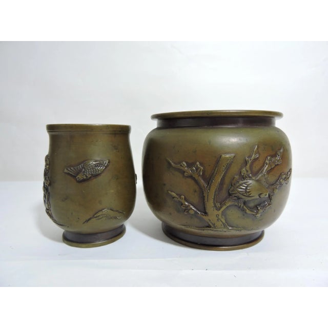 Brown Nishi Hongan-Ji Temple Kyoto - Antique Japanese Tobacco-Bon Smoking Set With Solid Silver Embelishments (Meiji Period) For Sale - Image 8 of 12