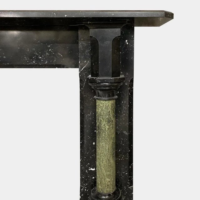 Antique Black Gothic Revival Fireplace Mantel in Kilkenny and Connemara Marble For Sale - Image 3 of 6