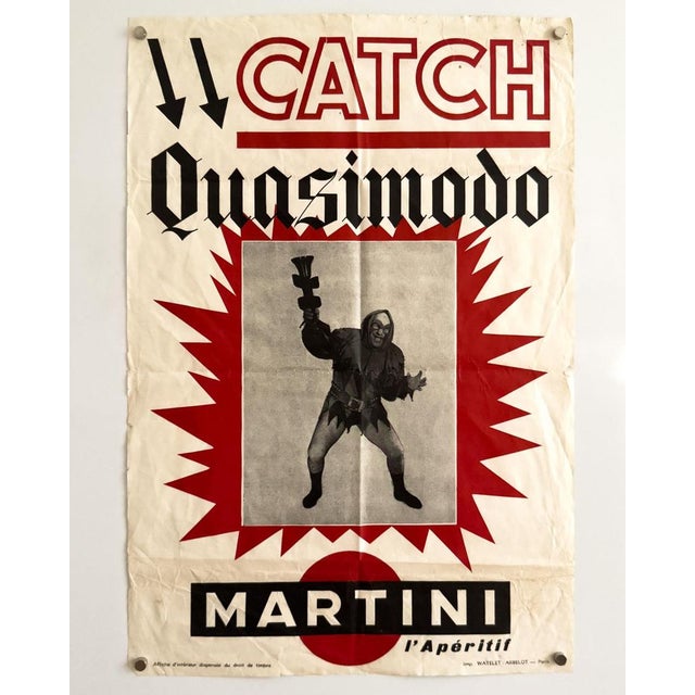 The Piece This striking vintage poster from 1960 advertises a French wrestling ("Catch") match featuring the wrestler...