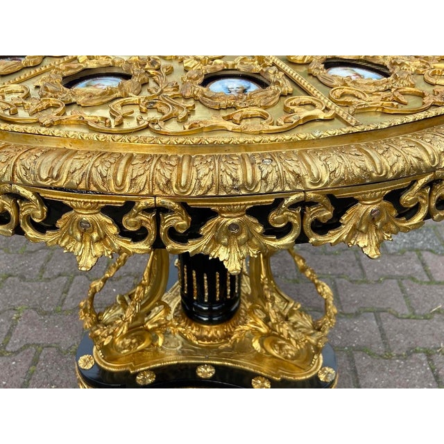 1960s 1960s French Louis XVI Bronze Porcelain Center Table For Sale - Image 5 of 15