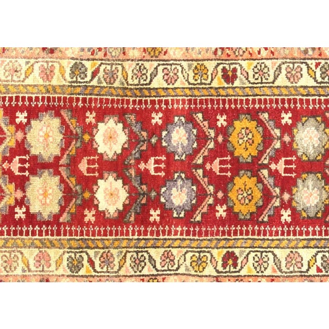 1960s Turkish Oushak Runner. Handwoven with wool on wool foundation in the Oushak region of Western Turkey. The Anatolian...