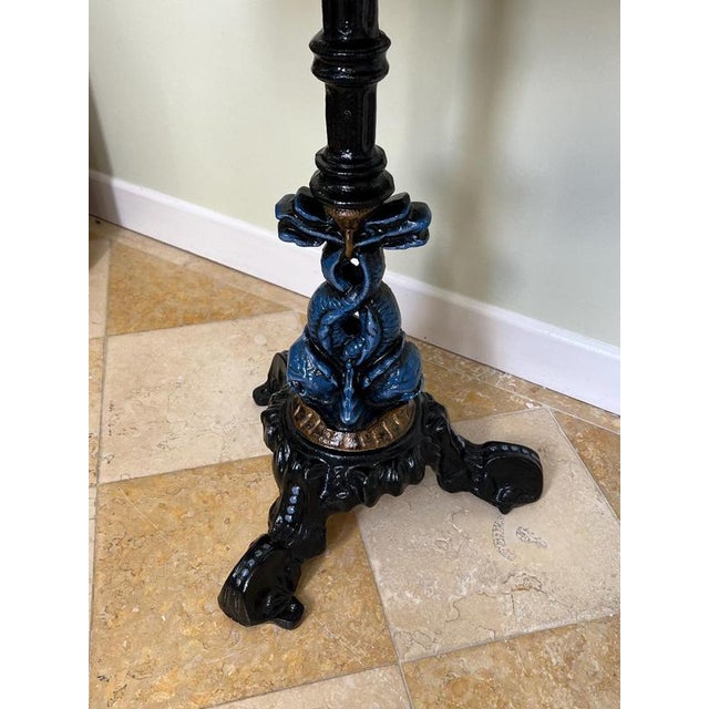 Cast iron hand painted dolphin/‘sea monster’ pub bistro, occasional table