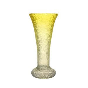 Yellow Martele Glass Vase from Wilhelm Kralk Sohn, 1920s
