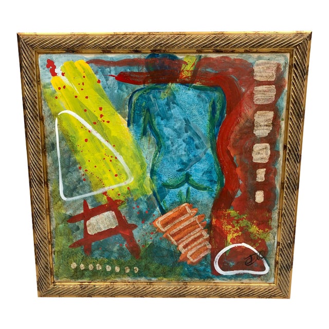 Original Modern Nude Signed Oil/Acrylic Painting For Sale