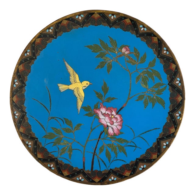 Antique Japanese Meiji Cloissoné Charger Plate For Sale
