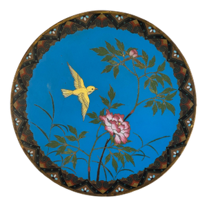 Antique Japanese Meiji Cloissoné Charger Plate
