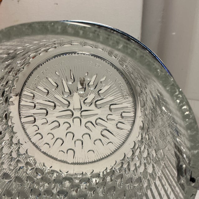 1960s Vintage Ice Bucket Teleflora Glass With Chrome Handle Made in France For Sale - Image 5 of 7