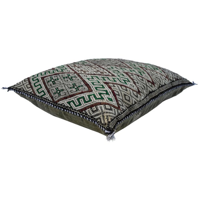 Textile Diamond-Patterned Berber Pillow For Sale - Image 7 of 11