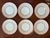 Elegant set of six mid-century American plates by Canonsburg Pottery of Pennsylvania. The beautifully understated design...