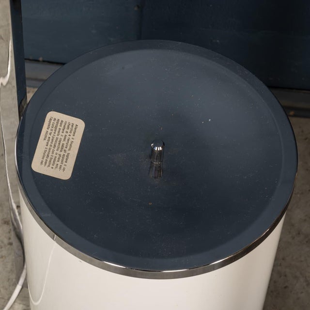 Vintage Italian Chrome Arc Floor Lamp with Opaline Shade, 1970s For Sale - Image 11 of 13