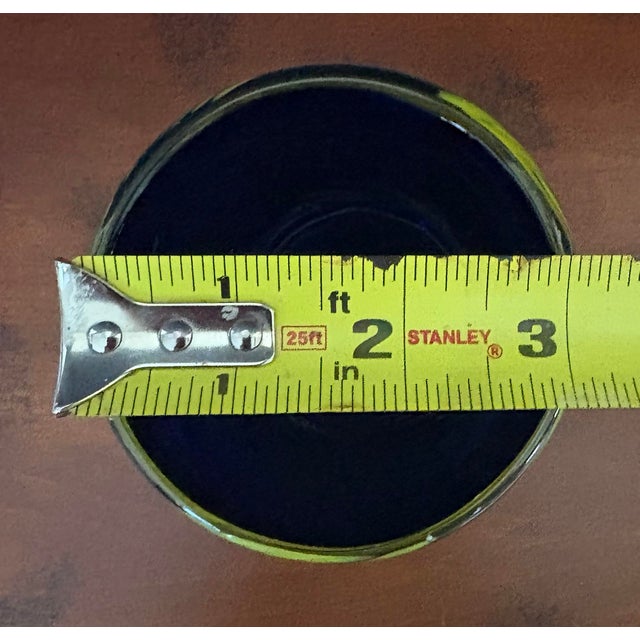 Glass Late 20th Century Hand Blown Glass Tumblers – Set of 4 Cobalt Blue Swirl Cups – Modern Studio Art Glass Drinkware For Sale - Image 7 of 9