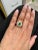 1.38 Carat Colombian Emerald Double Halo Diamond Yellow Gold Ring, Size 6.5 For Sale - Image 9 of 10