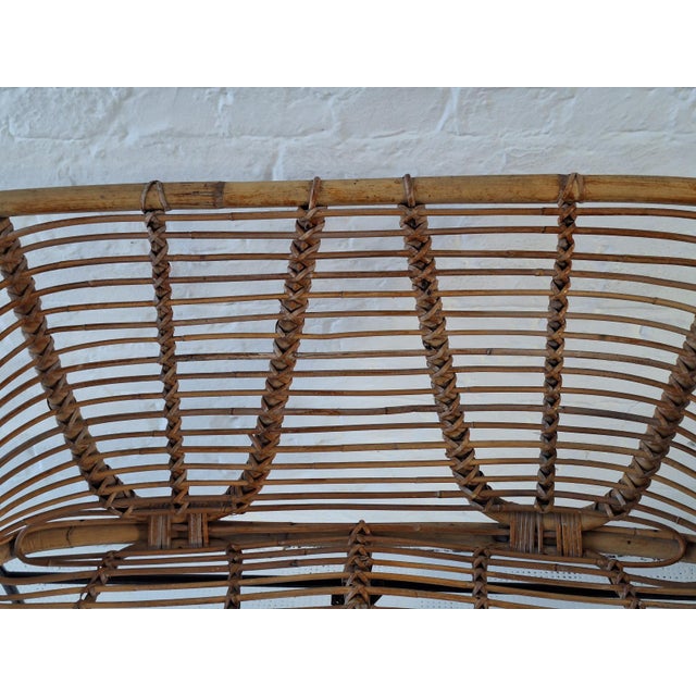 Mid 20th Century Mid-Century Italian Bamboo and Iron 2-Seater Sofa, 1960s For Sale - Image 5 of 9