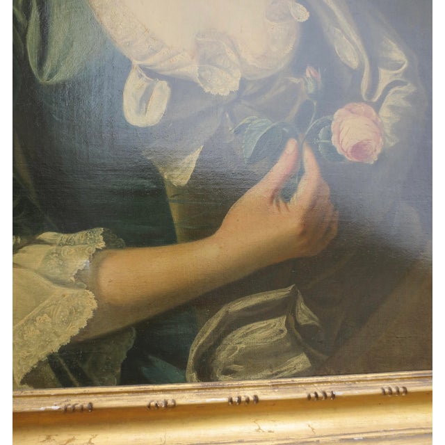 Mid 18th Century !8th Century Portrait of Noble Lady School Scottish/English Ramsey? For Sale - Image 5 of 15