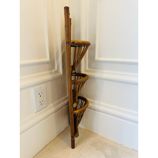 Wood Vintage 23.5” French Mid-Century Rattan Hanging Wall Storage Piece For Sale - Image 7 of 16