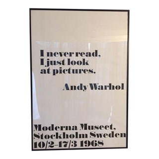 "I Never Read" Pop Art Print Poster by Andy Warhol For Sale