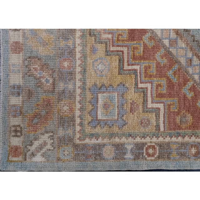 Turkish Turkish Oushak Runner Rug 3' x 12'8" For Sale - Image 3 of 8