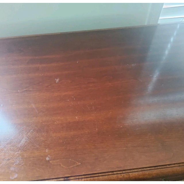Queen Anne 1970s Queen Anne Mahogany Writing Desk on Pad Feet W/Ball and Claw Chair For Sale - Image 3 of 11