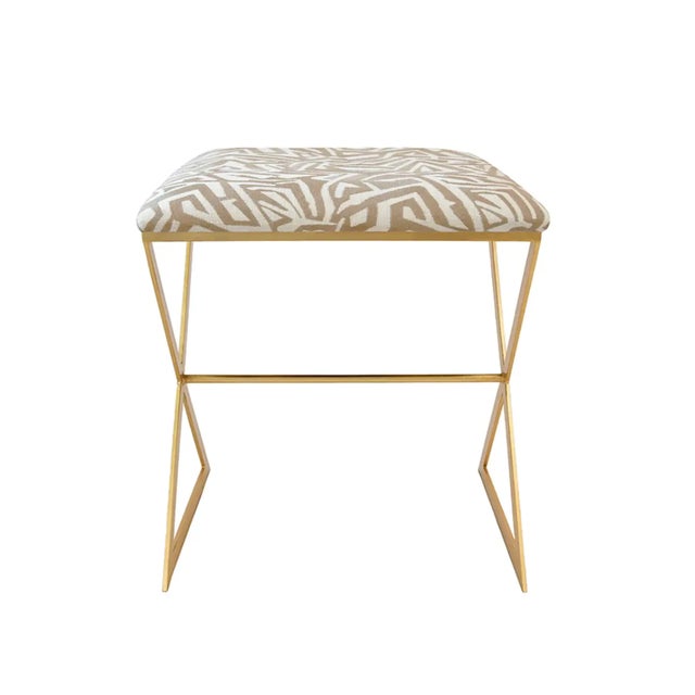 Brand new, special order item. Not vintage. X marks the spot for style! The X Side stool, with its gold leaf frame and...