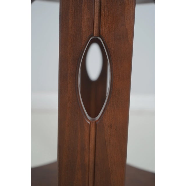 Wood Arts & Crafts Style Round Lamp or Occasional Table For Sale - Image 7 of 11