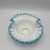 1990s Vintage Fenton Milkglass Aqua Crest Crimped Round Bowl For Sale - Image 5 of 6