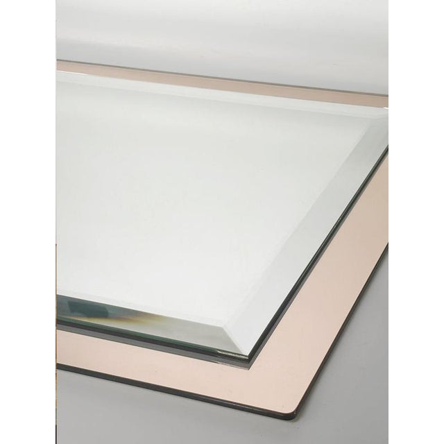 Glass Italian Bicolor Beveled Mirror, Italy, 1960s For Sale - Image 7 of 11