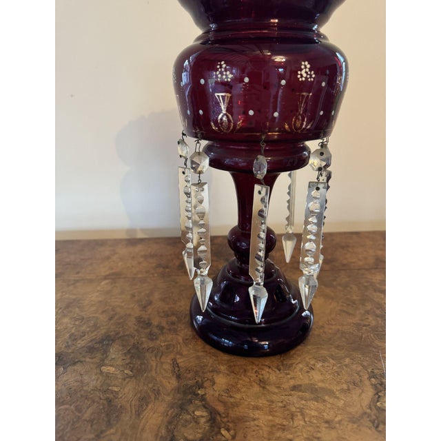 Large Antique Victorian Ruby Glass Lustre, 1860 For Sale - Image 4 of 6
