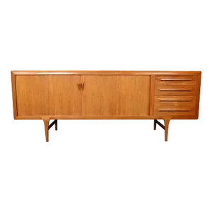 1960s Tambour Teak Credenza by Ib Kofod Larsen