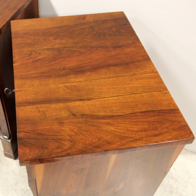 Italian Empire Bedside Tables in Walnut, Set of 2 For Sale - Image 10 of 13