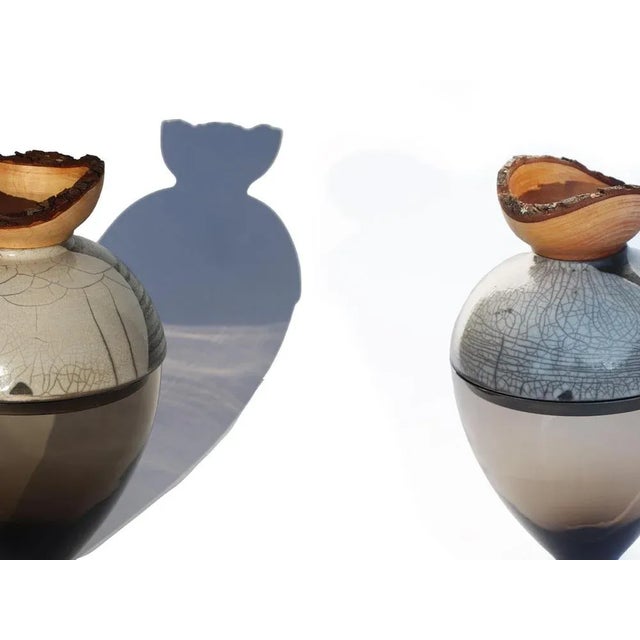 Butterfly Stacking Smoke and White Vase by Pia Wüstenberg For Sale - Image 6 of 7